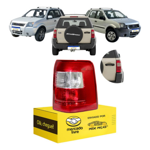Lanterna Traseira Ford Ecosport 2003 2004 2005 2006 2007 Ld Direito Vermelho
