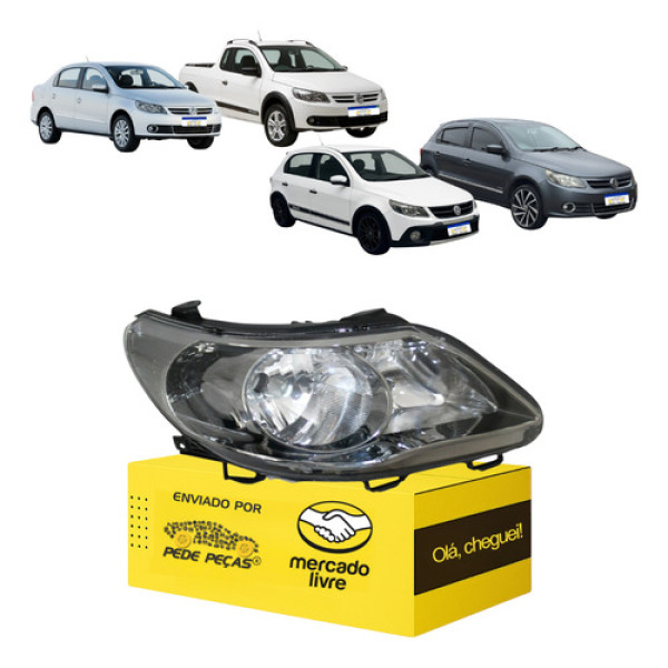 Farol Gol Voyage Saveiro G5 2009 2010 2011 12 Foco Duplo Ld Direito