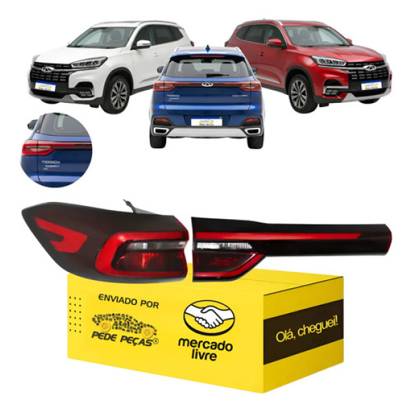 Par Lanterna Sinaleira Tiggo 8 2021 2022 2023 2024 2025 L.e Esquerdo/motorista Vermelho