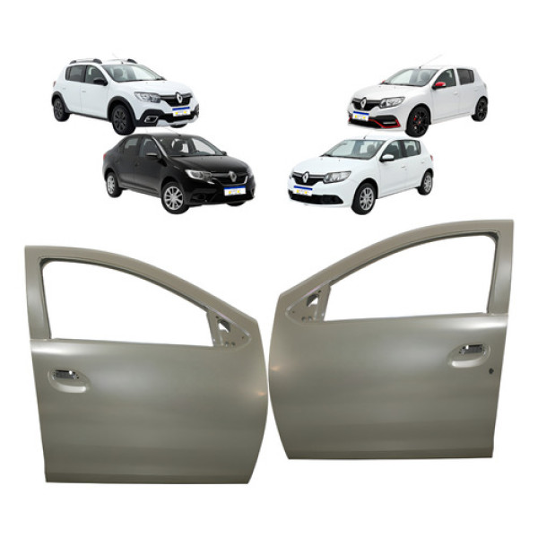 Par Porta Sandero Logan 2014 A 2020 2021 2022 2023 2024 Cinza Dianteira Ambos Os Lados