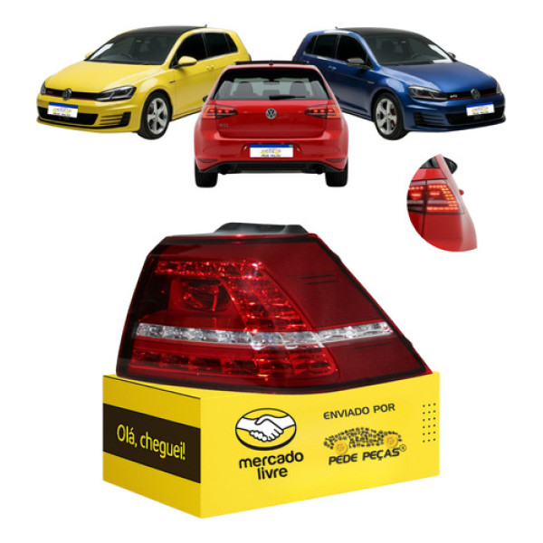 Lanterna Sinaleira Golf 2014 2015 2016 2017 Com Led L.d Direito/passageiro Vermelho