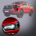 Par Farol Toyota Hilux 2021 A 2025 Full Led Moldura Cromada