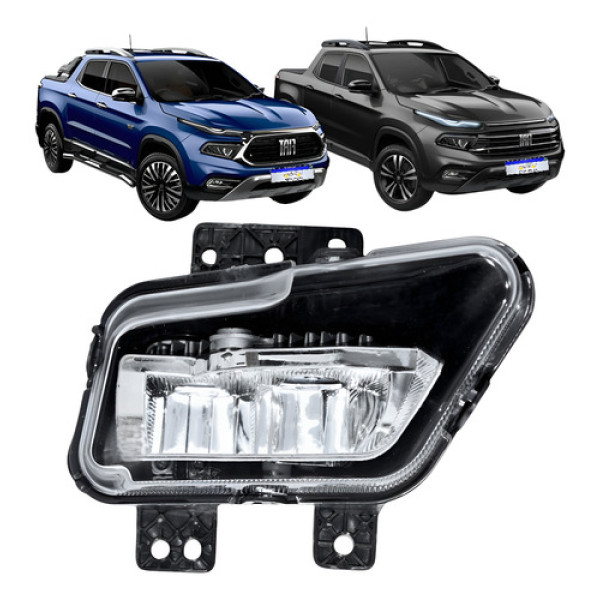 Farol Milha Auxiliar Neblina Fiat Toro 2021 A 2025 C/ Led Ld Cristal Direito