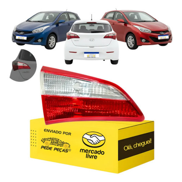 Lanterna Traseira Hb20 2012 A 2019 Hb20x 2013 A 15 Tampa Le Esquerdo/motorista Vermelho