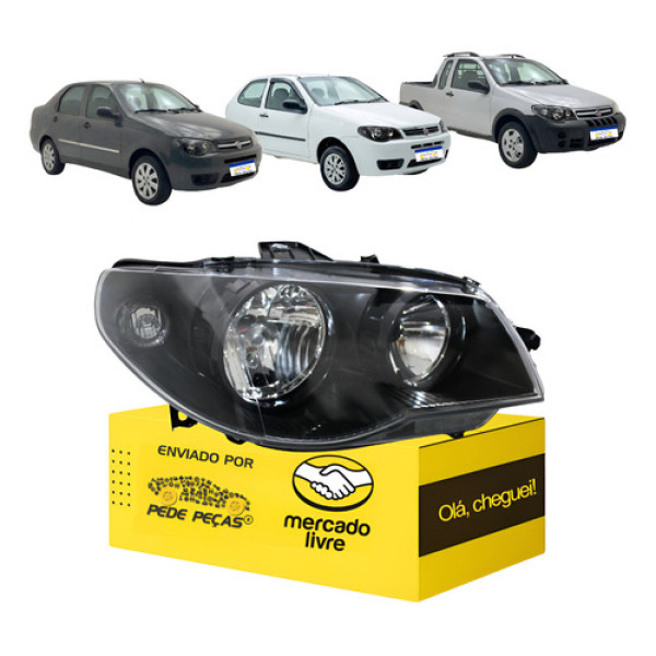 Farol Siena Palio Strada 2005 A 13 14 15 16 2017 M/negra L.d Direito/passageiro