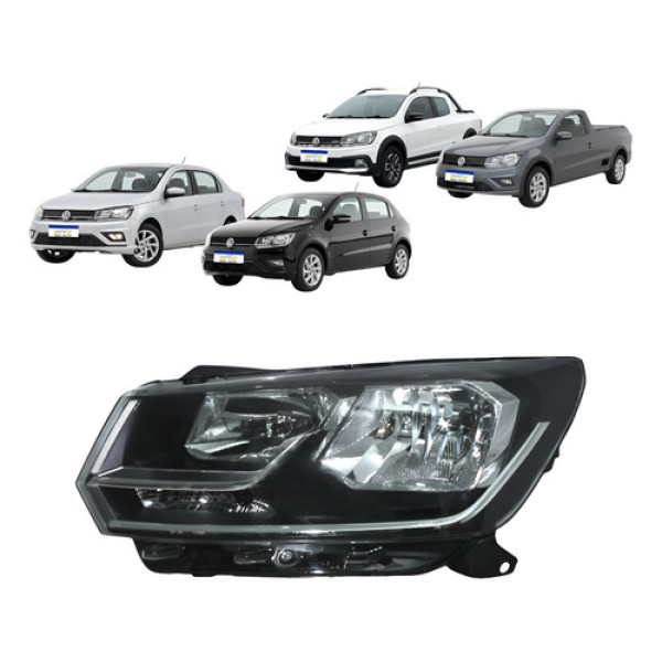 Farol Gol Voyage G8 Saveiro G7 2017 2018 2019 20 A 2023 L.e - Esquerdo/motorista Farol Gol Voyage G8 Saveiro G7 2017 2018 2019 20 A 2023 L.e - Esquerdo/motorista