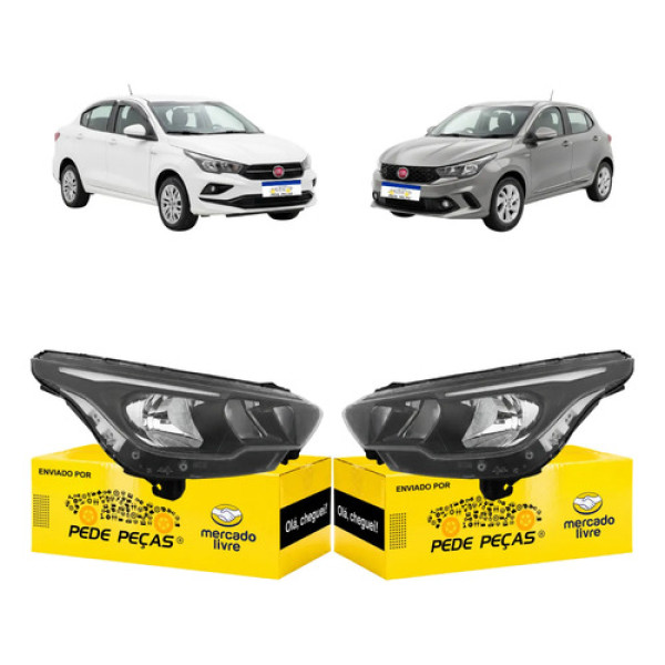 Par Farol Fiat Argo Cronos 2017 18 19 A 2023 C/led C/avaria Ambos Lados