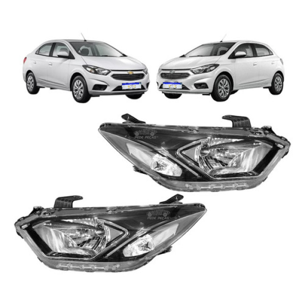 Farol Onix Prisma Ltz Activ Friso Cromado 2017 A 2021 Led