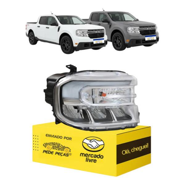 Farol Ford Maverick 2022 2023 2024 Com Led/drl Novo Ld Direito/passageiro