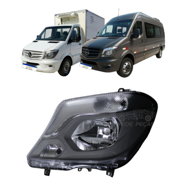 Farol Esquerdo Sprinter 2017 2018 2019 Elétrico C/motor Novo