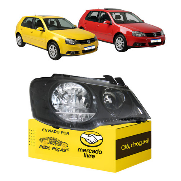 Farol Golf 2008 2009 2010 2011 2012 2013 Mascara Negra L.d Direito/passageiro