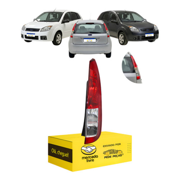 Lanterna Sinaleira Ford Fiesta Hatch 2008 2009 2010 Novo L.d Direito/passageiro Vermelho Cristal