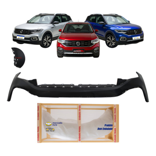 Parachoque Tcross 2020 2021 2022 23 2024 Highline C/ Sensor Preto