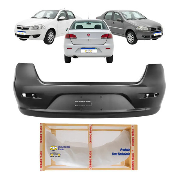 Parachoque Fiat Siena 2008 2009 2010 2011 12 A 2016 Traseiro