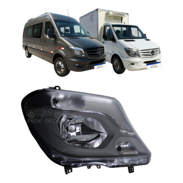 Farol Direito Mercedes Sprinter 2017 A 2019 Elétrico C/motor