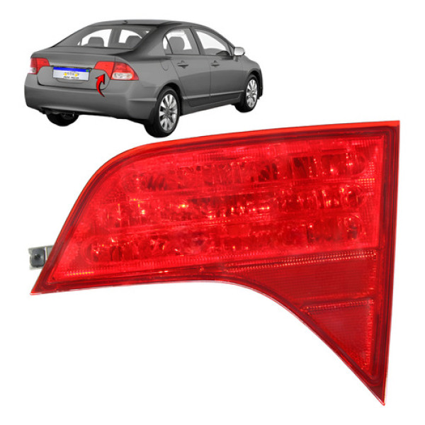 Lanterna Honda Civic 2007 2008 2009 2010 2011 Tampa Nova L.d Direito Vermelho