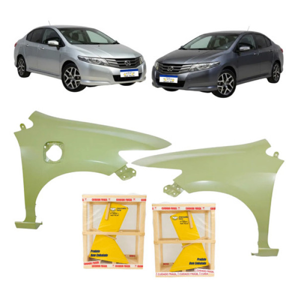 Par Paralama Honda City 2008 A 2014 C/furo Tanque