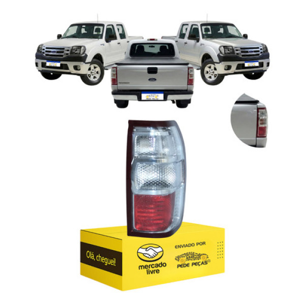 Lanterna Ford Ranger 2010 2011 2012 Ré Cristal Ld Direito/passageiro Vermelho Cristal