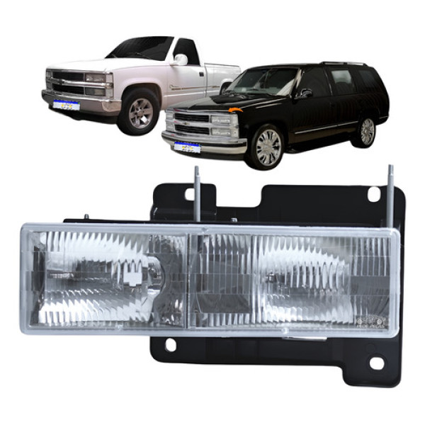 Farol Gm Silverado Foco Duplo 1993 94 95 96 97 98 A 2001 Le Esquerdo/motorista