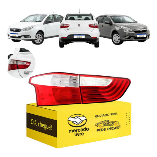 Lanterna Grand Siena 2012 2013 2014 2015 2016 A 2021 L.e Par Esquerdo Vermelho