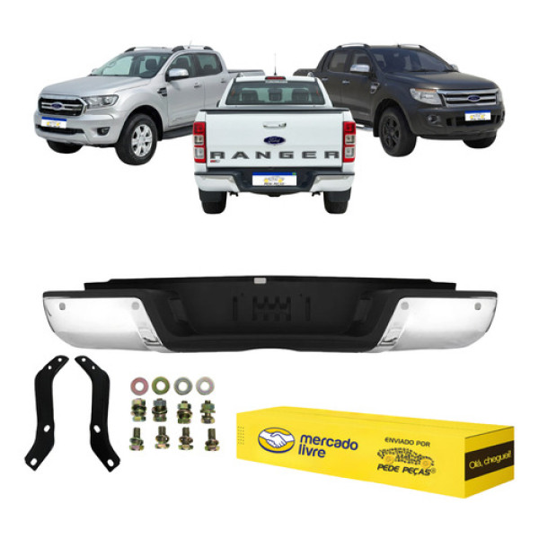 Parachoque Traseiro Ford Ranger 2016 2017 2018 2019 C/sensor