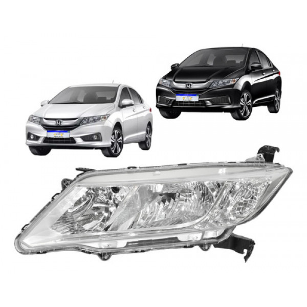 Farol Honda City 2015 2016 2017 Cromado Novo Lado Esquerdo