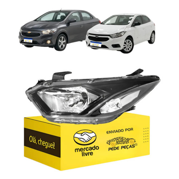 Farol Esquerdo Onix Prisma Ltz 2017 2018 2019 20 2021 C/led Esquerdo/motorista