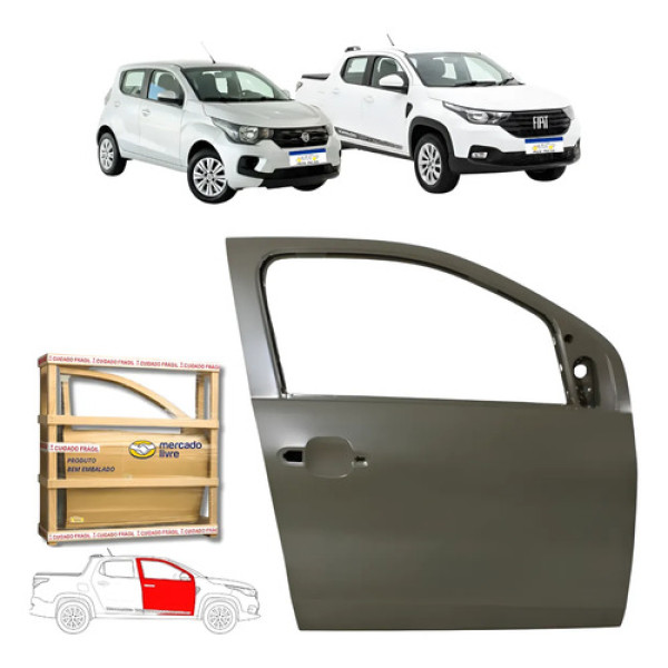 Porta Dianteira Fiat Mobi 2016 2017 18 19 20 A 2026 Nova Ld Dianteira Direito (passageiro) Cinza