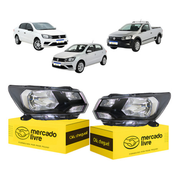 Par Farol Gol Voyage G8 Saveiro G7 2018 A 21 Friso Preto Ambos Lados