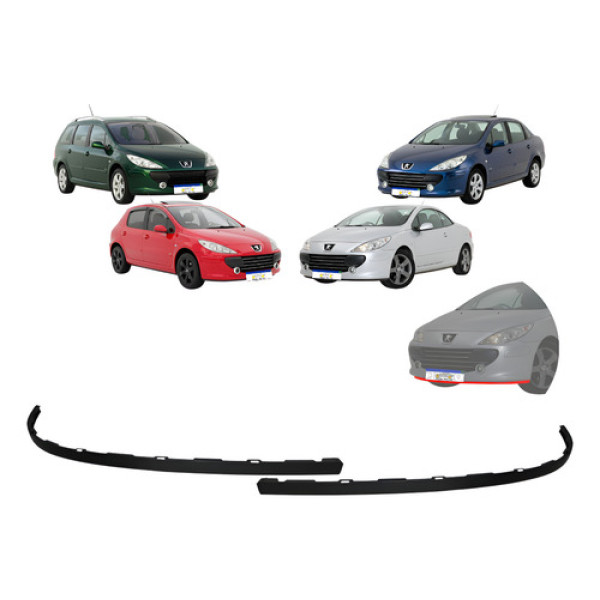 Bigode Peugeot 307 2007 2008 2009 2010 2011 2012 Novo - Preto