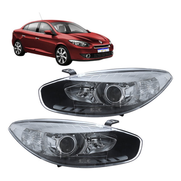 Par Farol Renault Fluence Fume Elétrico Sem Xenon 2014 A 18 Ambos Lados