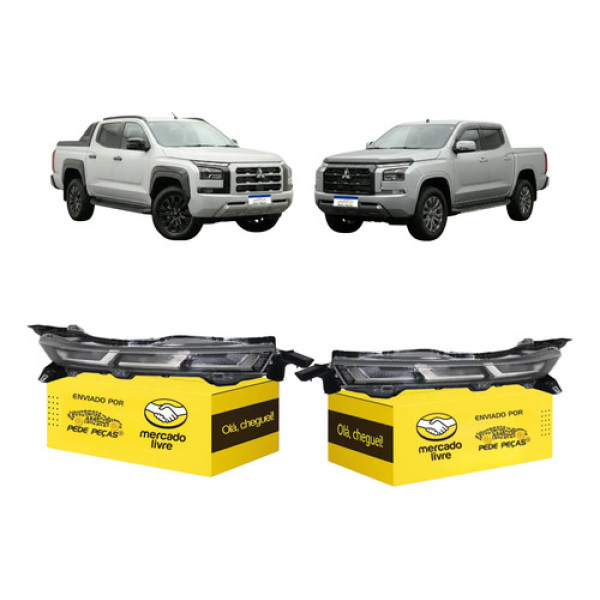 Par Farol Superior Mitsubishi Triton 2026 Full Led Ambos Lados
