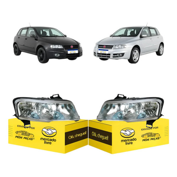 Par Farol Fiat Stilo 2008 2009 2010 2011 Cromado Aux Novo Ambos Lados