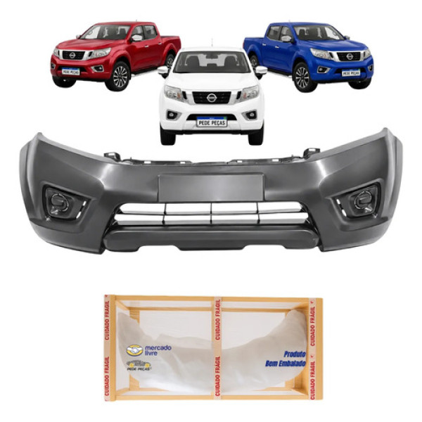 Parachoque Nissan Frontier C/ressalto 2017 2018 A 2022 Novo Preto