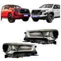 Farol Hilux Full Led 2021 2022 2023 2024 2025 Aro Cromado