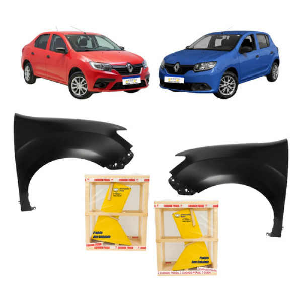 Par Paralama Renault Logan 2015 A 2025 Sandero 2015 A 2023