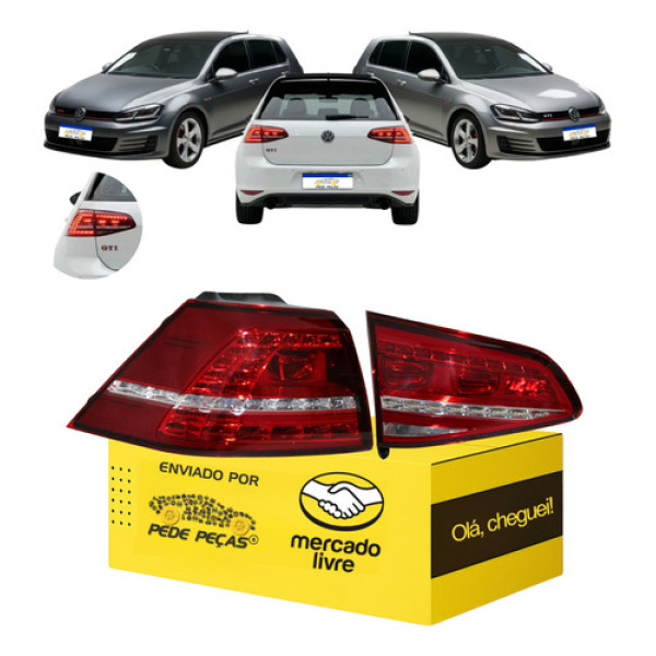 Par Lanterna Sinaleira Golf 2014 2015 2016 2017 L.e Nova Led Esquerdo/motorista Vermelho