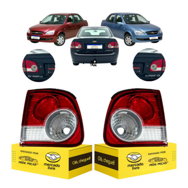 Par Lanterna Traseira Tampa Gm Classic 2010 11 12 13 A 2016 Ambos Lados Bicolor