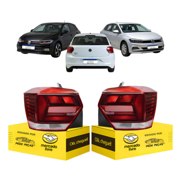 Par Lanterna Vw Polo 2018 2019 2020 2021 2022 Sinaleira Ambos Lados Vermelho