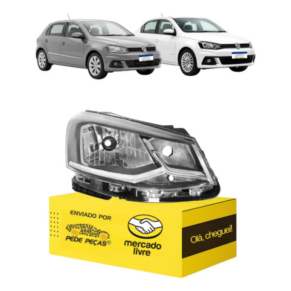 Farol Direito Volkswagen Gol Voyage G7 2017 2018 Direito/passageiro