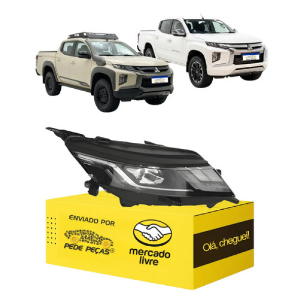 Farol Mitsubishi L200 Triton 2021 22 23 24 2025 Full Led L.d Direito/passageiro