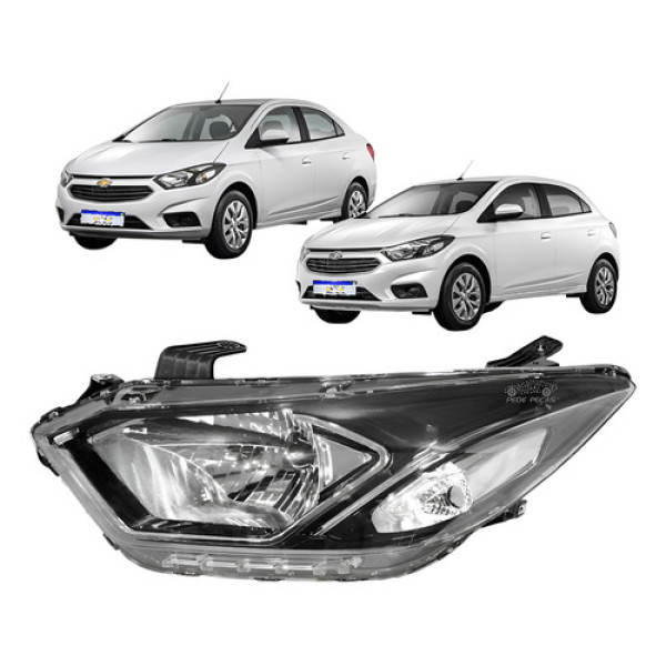Farol Onix Prisma Ltz Activ Friso Cromado 2017 A 2021 Led Le - Esquerdo/motorista