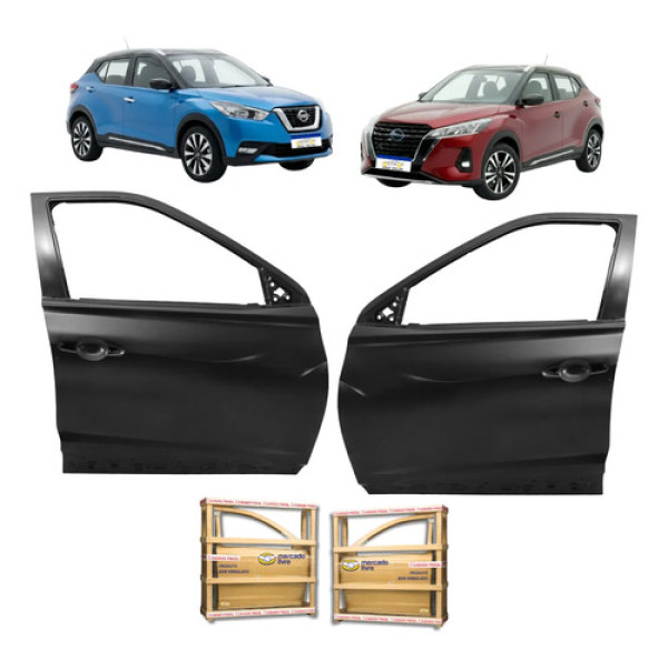 Par Porta Dianteira Kicks 2017 2018 19 20 21 22 A 2025 Nova Dianteira Ambos Preto
