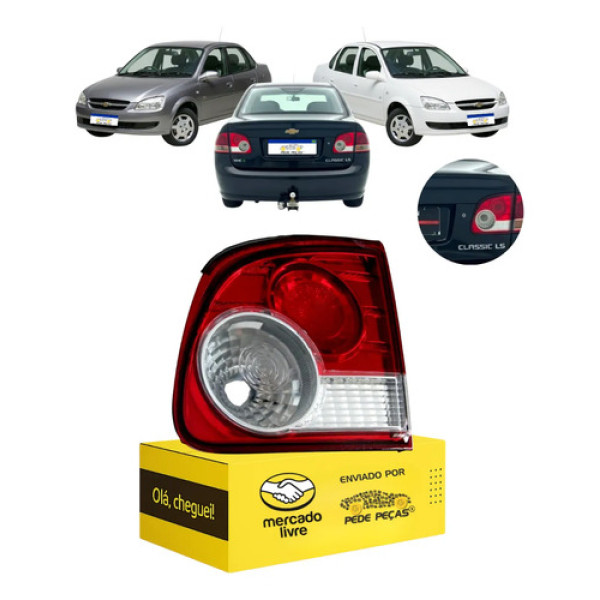 Lanterna Traseira Tampa Gm Classic 2010 11 12 13 A 2016 Ld Direito/passageiro Bicolor