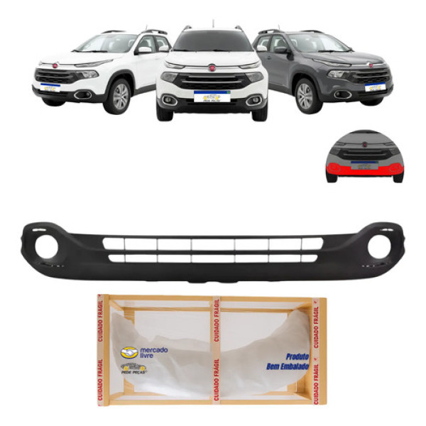 Parachoque Inferior Fiat Toro 2016 2017 2018 2019 Preto