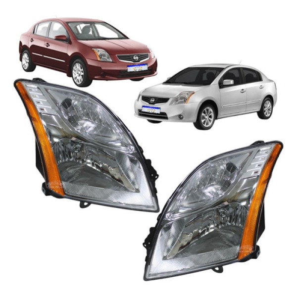 Farol Nissan Sentra Cromado Ambar 2010 2011 2012 2013