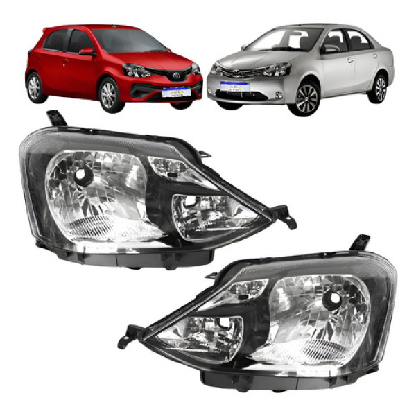 Par Farol Toyota Etios 2013 2014 2015 2016 2017 2018 A 2021 Ambos Lados