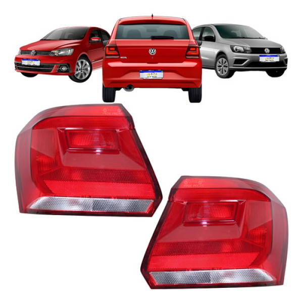 Par Lanterna Volkswagen Gol G7 G8 2017 2018 2019 A 2023 Fume Ambos Lados Vermelho