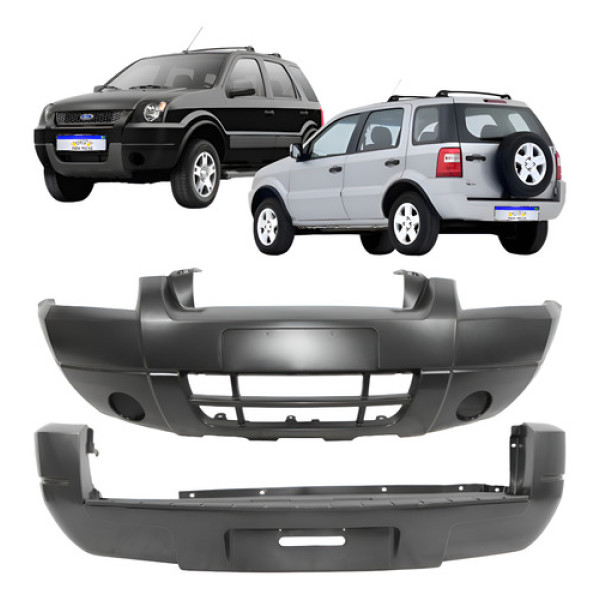 Kit Parachoque Ford Ecosport 2003 2004 2005 2006 2007 Novo Preto