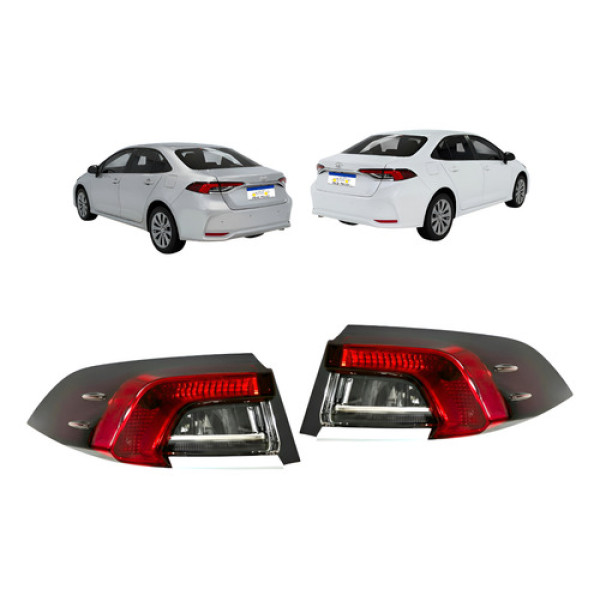 Par Lanterna Sinaleira Corolla 2020 A 2025 S/led Canto Ambos Lados Vermelho